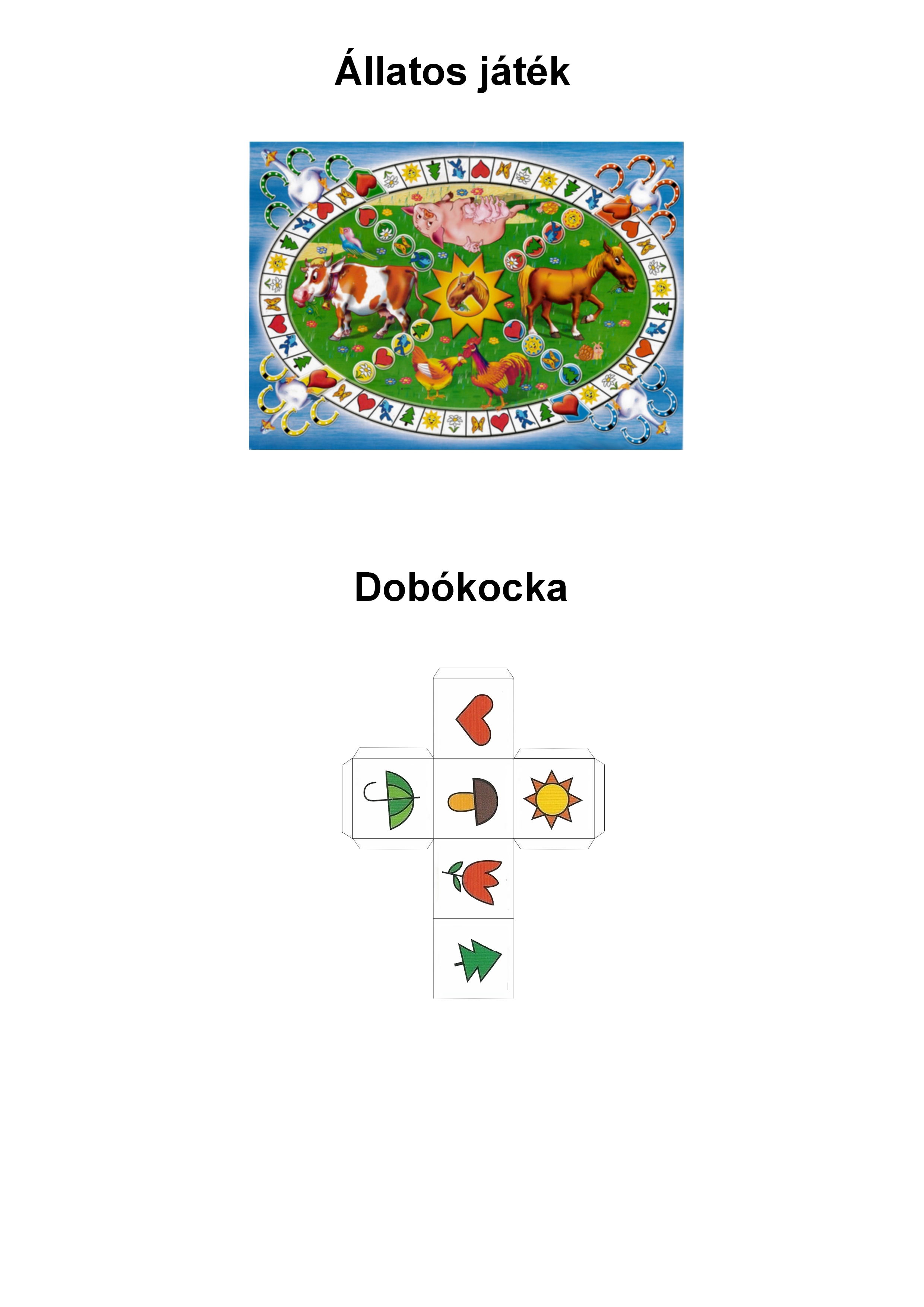 Állatos játék - dobókocka